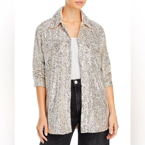 Anthropologie BB Dakota by Steve Madden Glitter Sweet Sequin Jacket NWT - Picture 1 of 15